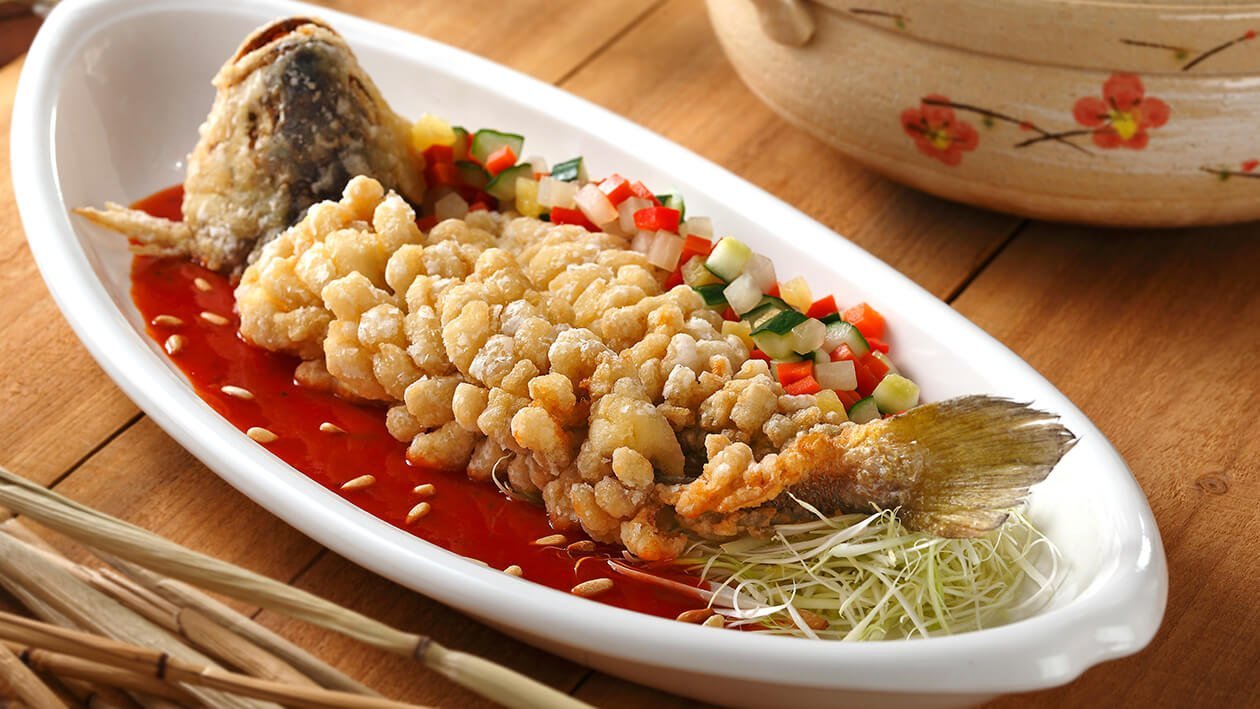 茄汁五柳燒黃魚 茄汁五柳燒黃魚