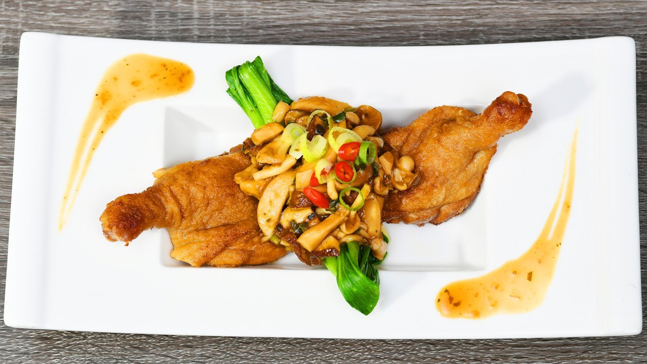 香煎低溫野菇鴨棒腿 香煎低溫野菇鴨棒腿